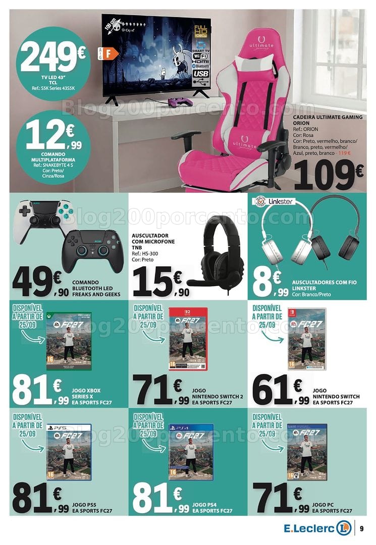 Antevisão Folheto E-LECLERC Bazar Outono Promoções de 24 setembro a 7 outubro